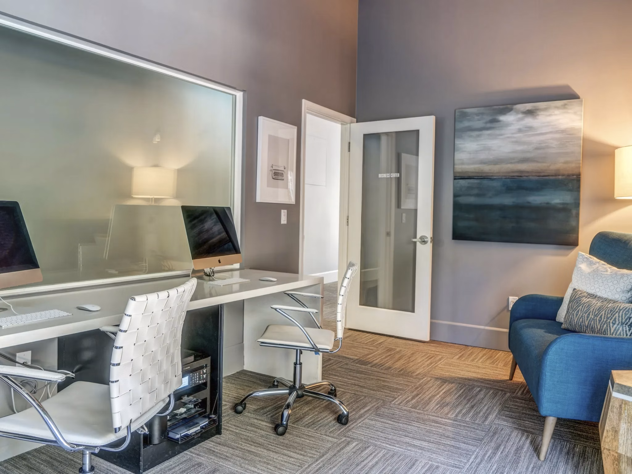 clubhouse business center at Serenity at Larkspur Apartments