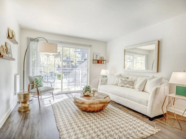 living room at Serenity at Larkspur Apartments