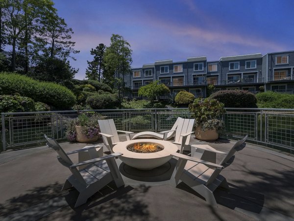 fire pit/patio at Serenity at Larkspur Apartments