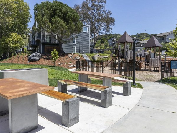 patio/playground at Serenity at Larkspur Apartments