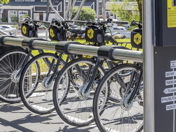 bike rack at Serenity at Larkspur Apartments