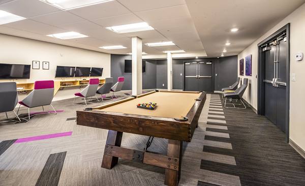 game room at Metro at Fireclay Apartments