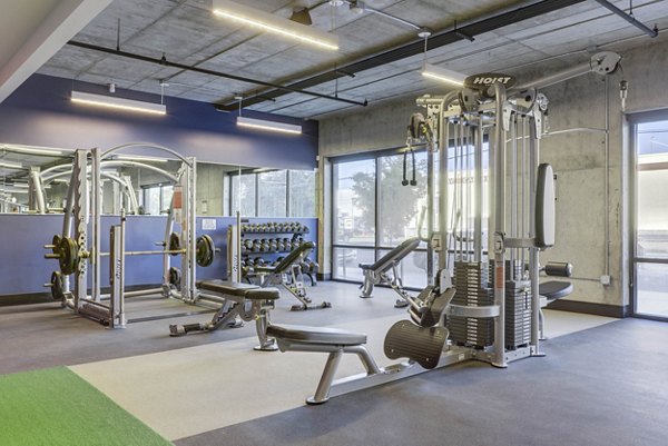 fitness center at Metro at Fireclay Apartments