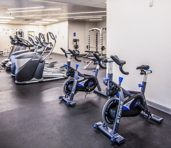 fitness center at Metro at Fireclay Apartments