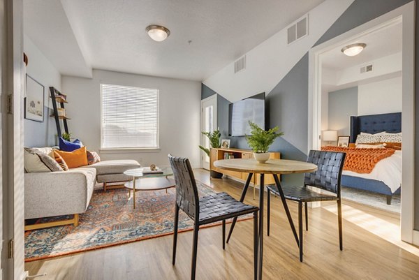 living room at Metro at Fireclay Apartments