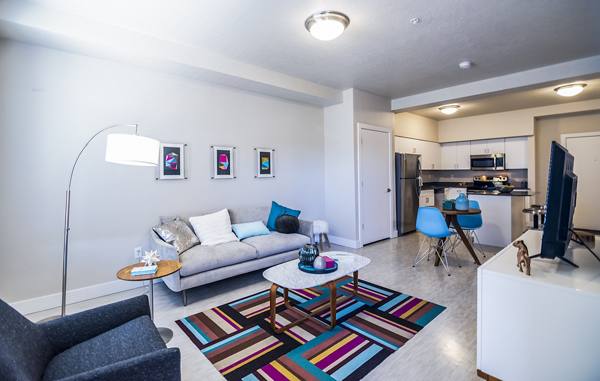living room at Metro at Fireclay Apartments