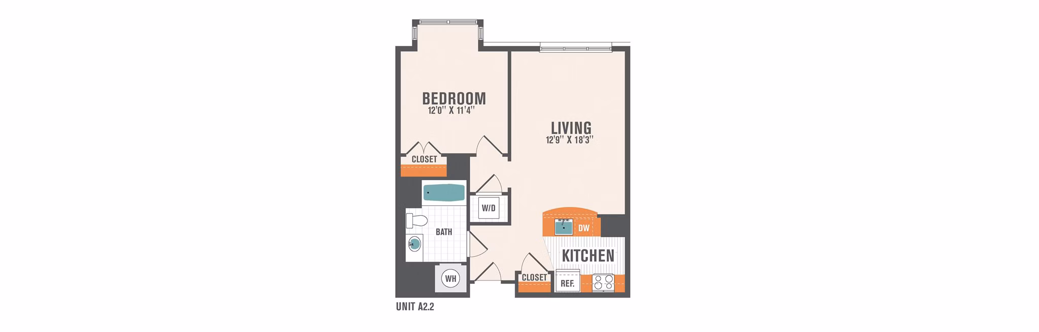 A2.2 floor plan at Arlington 360 Apartments