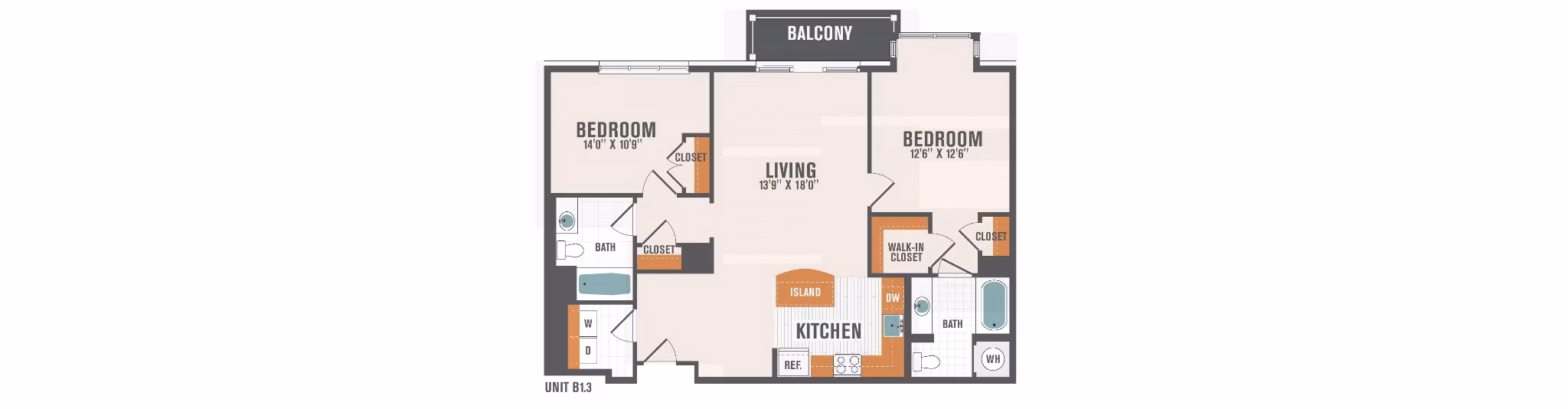 B1 floor plan at Arlington 360 Apartments