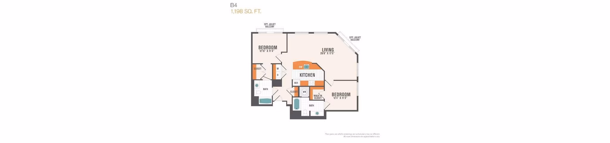 B4 floor plan at Arlington 360 Apartments