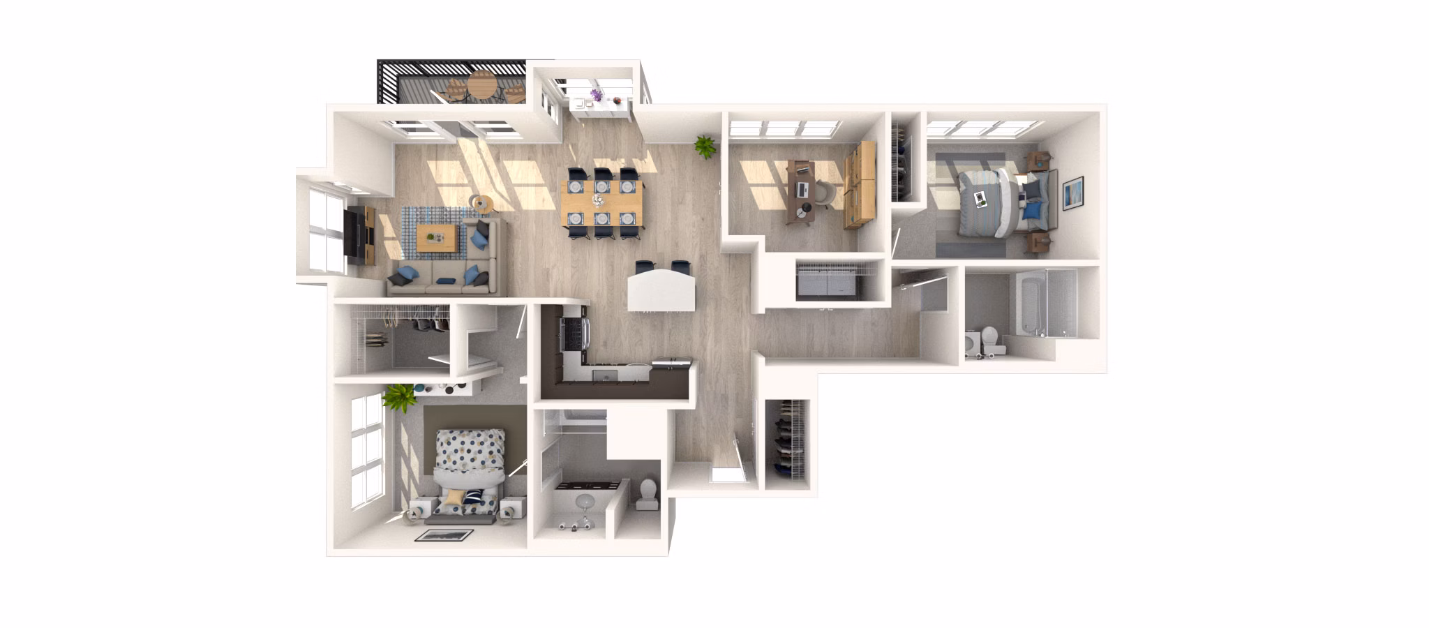 B6  Den floor plan at Arlington 360 Apartments