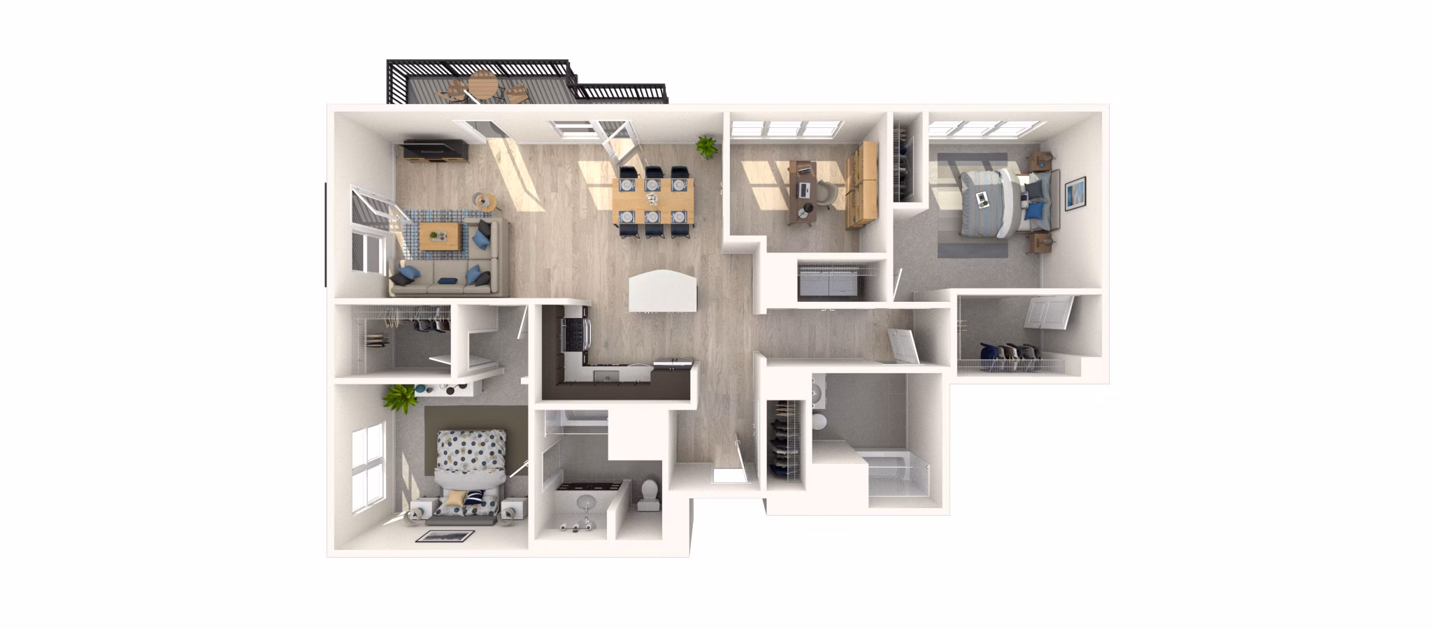 B63DEN-2 floor plan at Arlington 360 Apartments