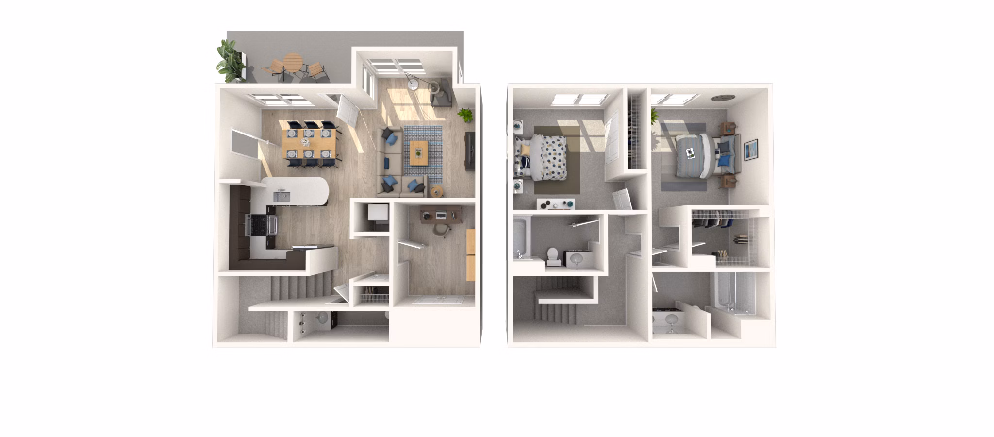 T12  Townhome floor plan at Arlington 360 Apartments