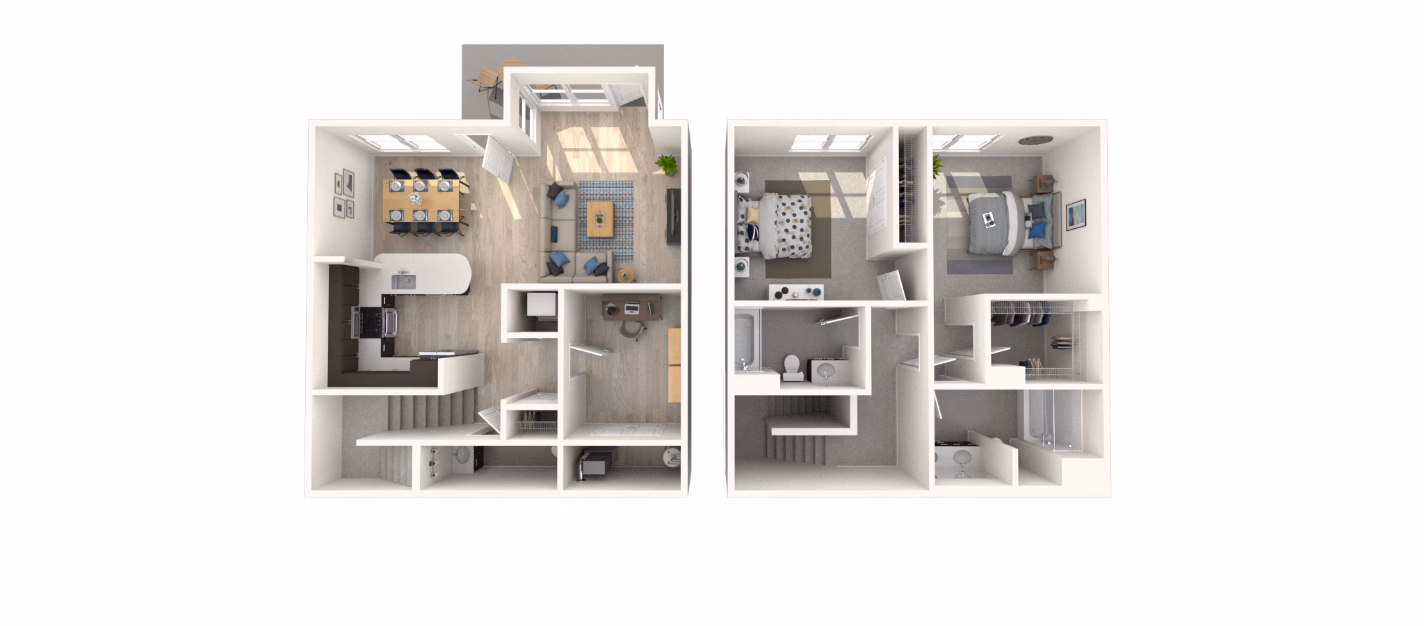 T1  Townhome floor plan at Arlington 360 Apartments