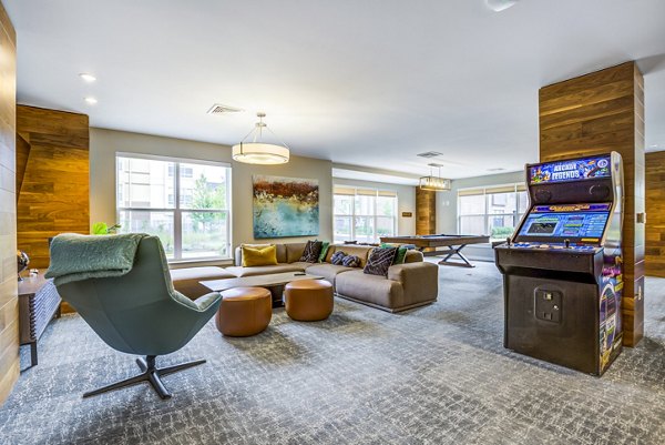 Welcoming clubhouse lobby with elegant decor at The Jameson at Kincora Apartments