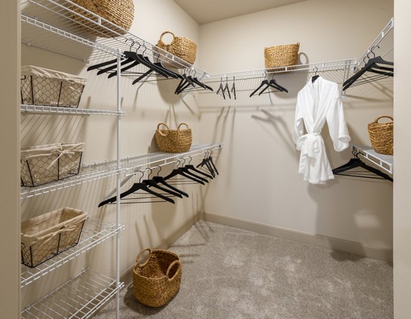 Spacious closet with ample storage in Domain Morgans Landing Apartments