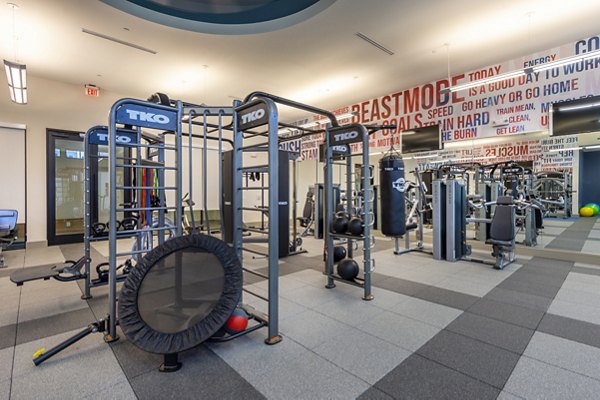 State-of-the-art fitness center with modern equipment at Domain Morgans Landing Apartments
