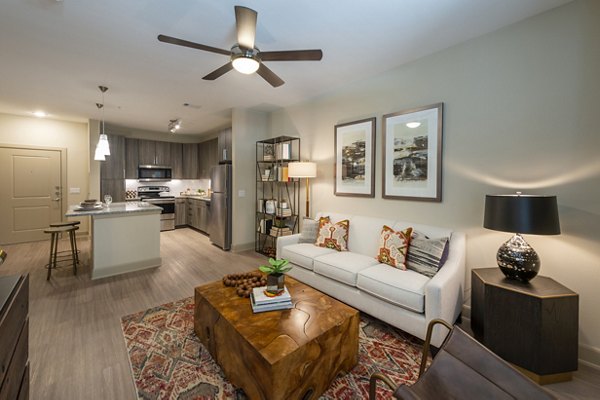 living room at Domain Morgans Landing Apartments