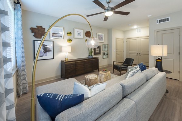 living room at Domain Morgans Landing Apartments