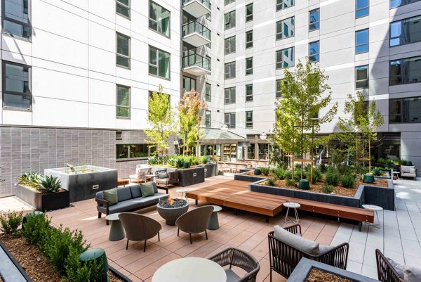 fire pit/patio at Harvest Apartments