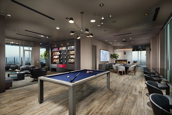 game room at ARQ Apartments