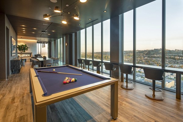 game room at ARQ Apartments