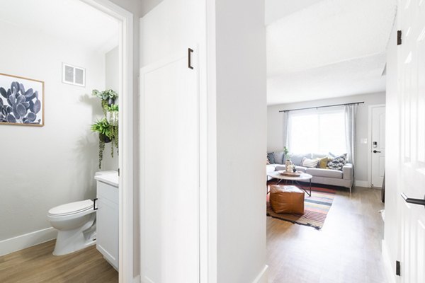 bathroom at The Luxe Apartments