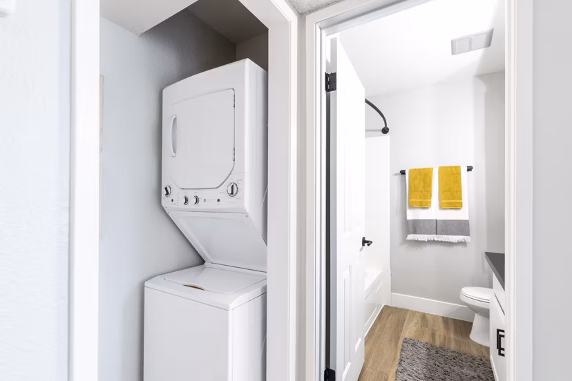laundry room at The Luxe Apartments