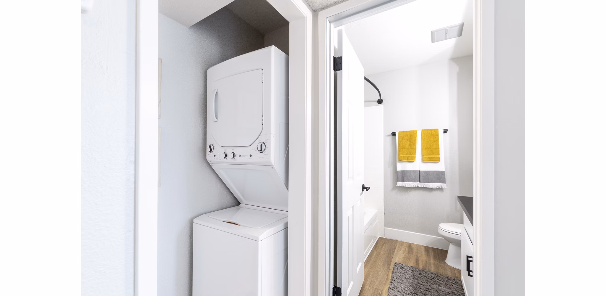 laundry room at The Luxe Apartments