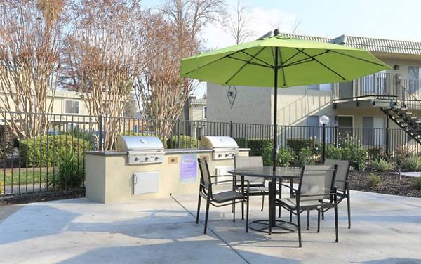 grill area at The Luxe Apartments