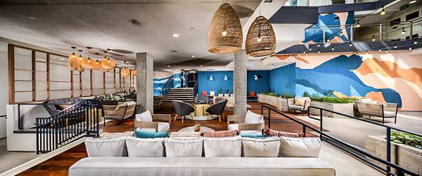 clubhouse patio at Junction Santa Monica Apartments
