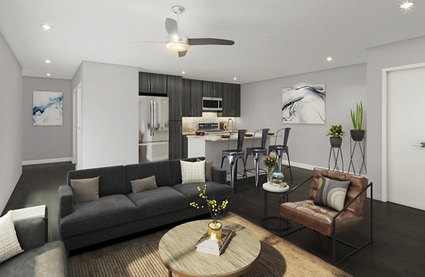 Cozy living room with modern decor in HillTop Townhomes offering a comfortable space for relaxation