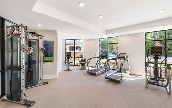 State-of-the-art fitness center with modern equipment at Overture Cary Apartments