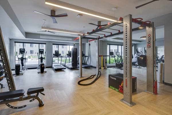 fitness center at Elan West End Apartments