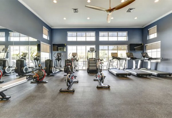 fitness center at Hudson Mews Apartments