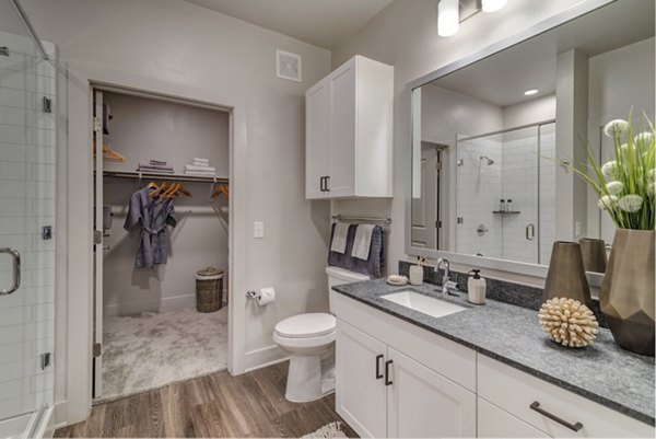 Modern bathroom with elegant fixtures at Album Keller Ranch Apartments