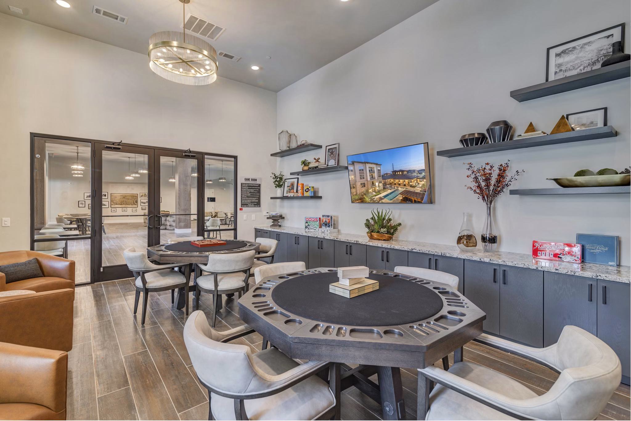 Game room featuring pool table and arcade games at Album Keller Ranch Apartments