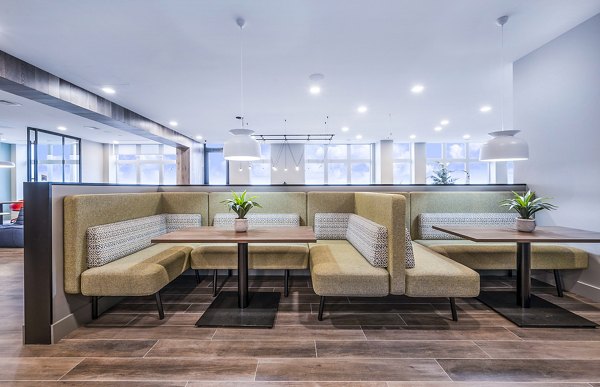 Clubhouse featuring modern lounge and entertainment space at Ryder Apartments