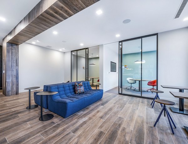 Clubhouse featuring modern design and comfortable seating at Ryder Apartments