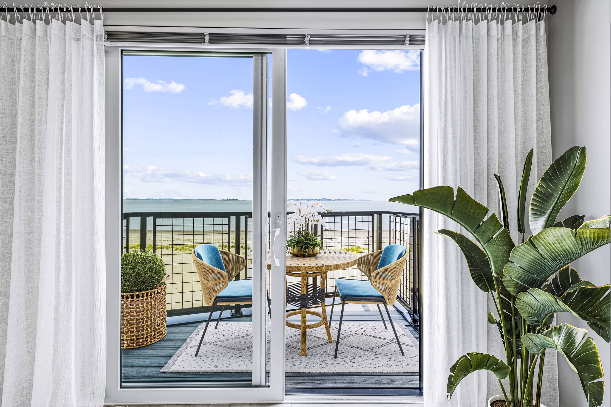 Private balcony with stunning city views at Ryder Apartments