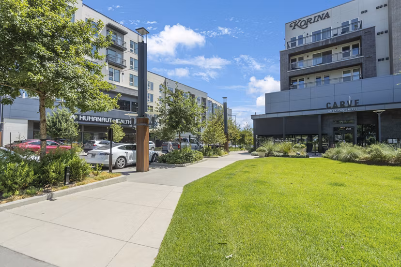 building/exterior at Korina at the Grove Apartments