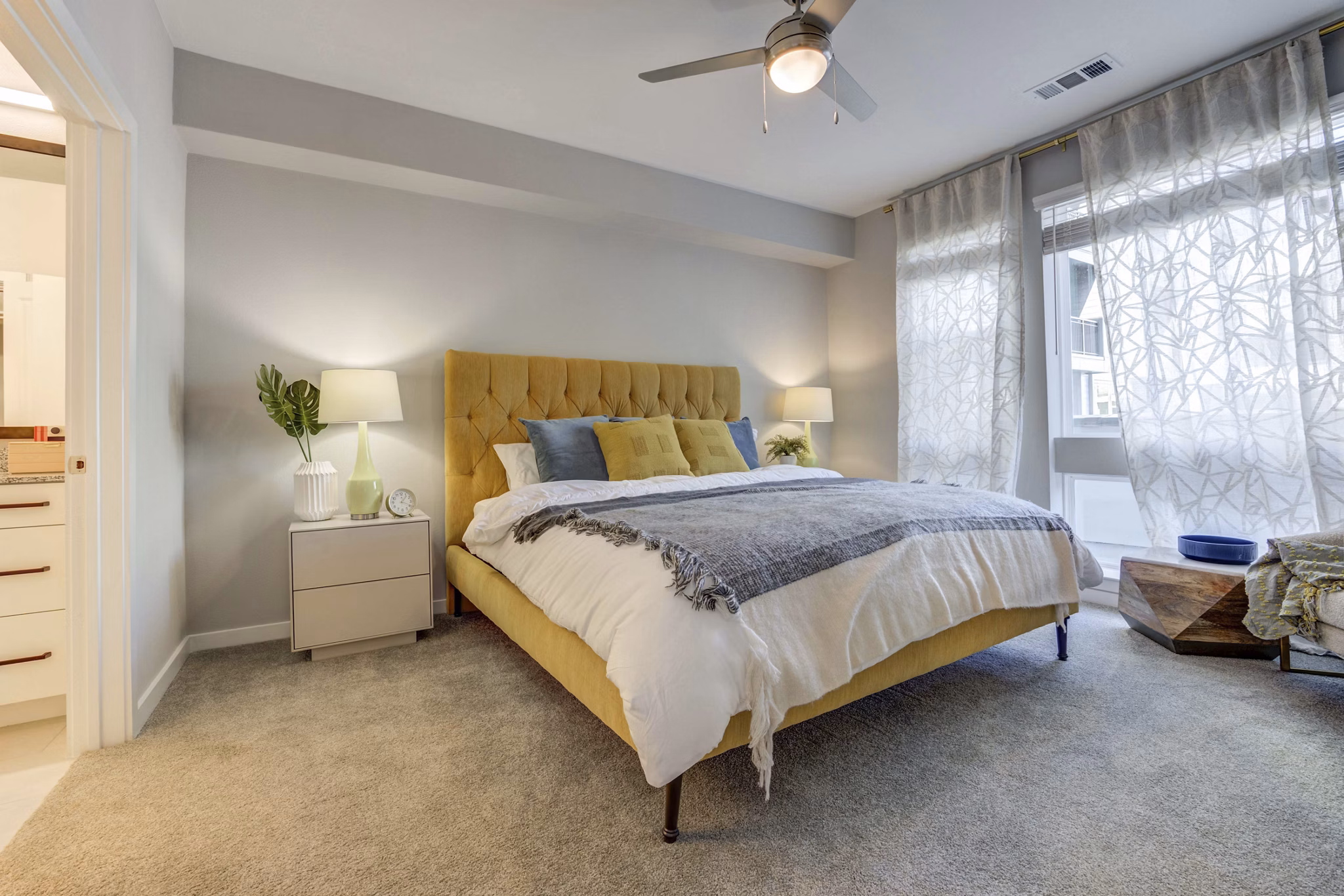 Modern bedroom with stylish decor at Alder Apartments, featuring luxury living elements for premium comfort