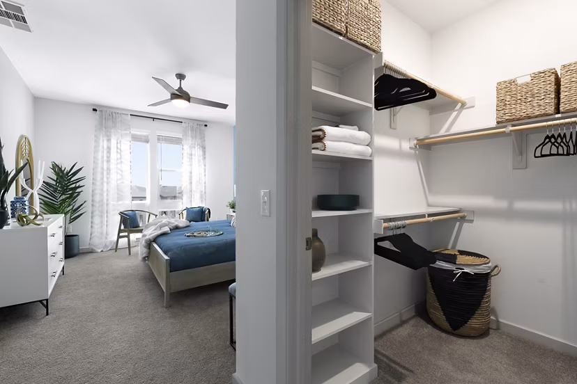 Closet at Korina at the Grove Apartments