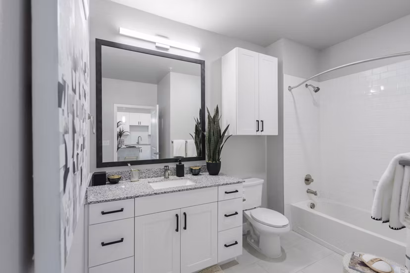 bathroom at Korina at the Grove Apartments