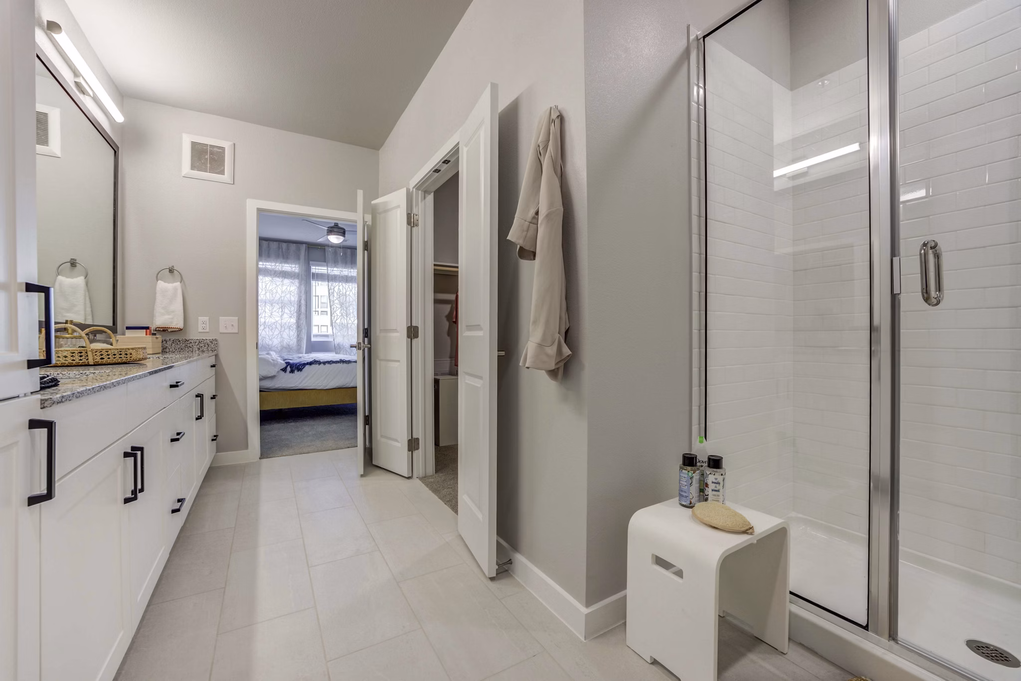 Bathroom featuring modern fixtures at Alder Apartments, a luxury Greystar community