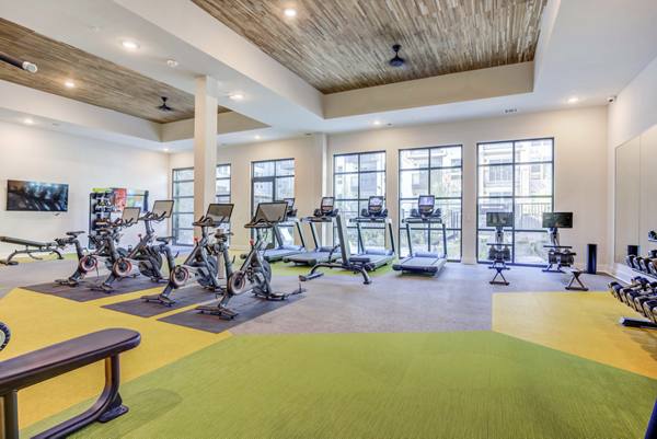 yoga/spin studio at Korina at the Grove Apartments