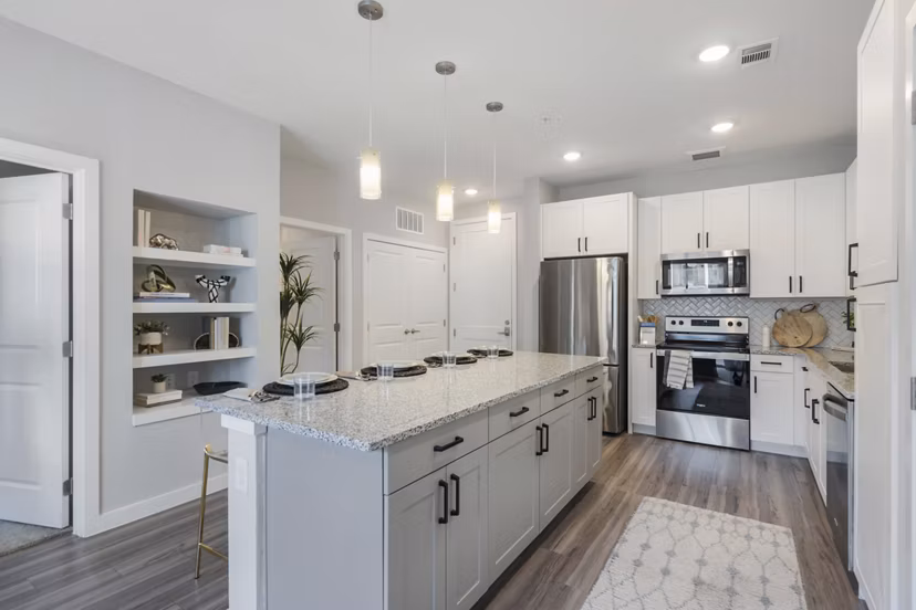 kitchen at Korina at the Grove Apartments