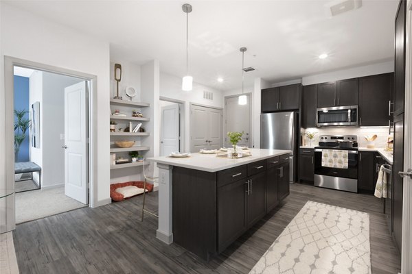 kitchen at Korina at the Grove Apartments