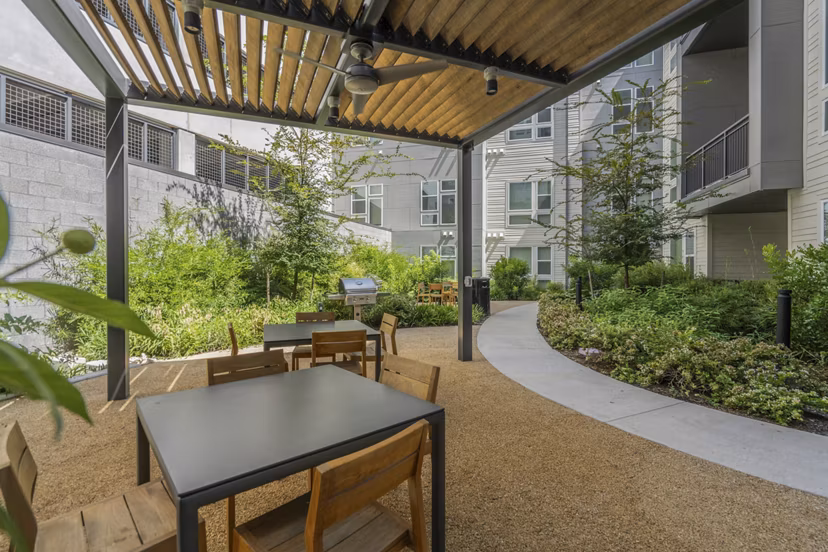 patio at Korina at the Grove Apartments