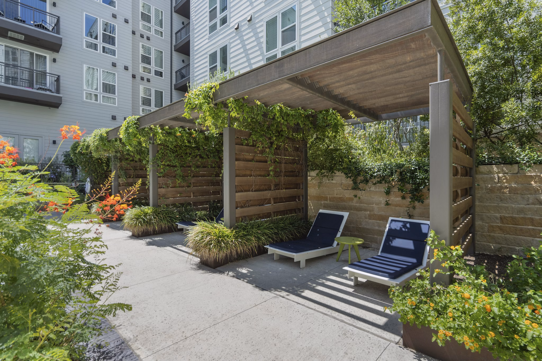 patio at Korina at the Grove Apartments