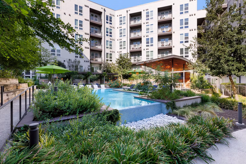 pool at Korina at the Grove Apartments